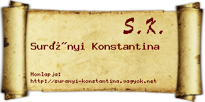 Surányi Konstantina névjegykártya